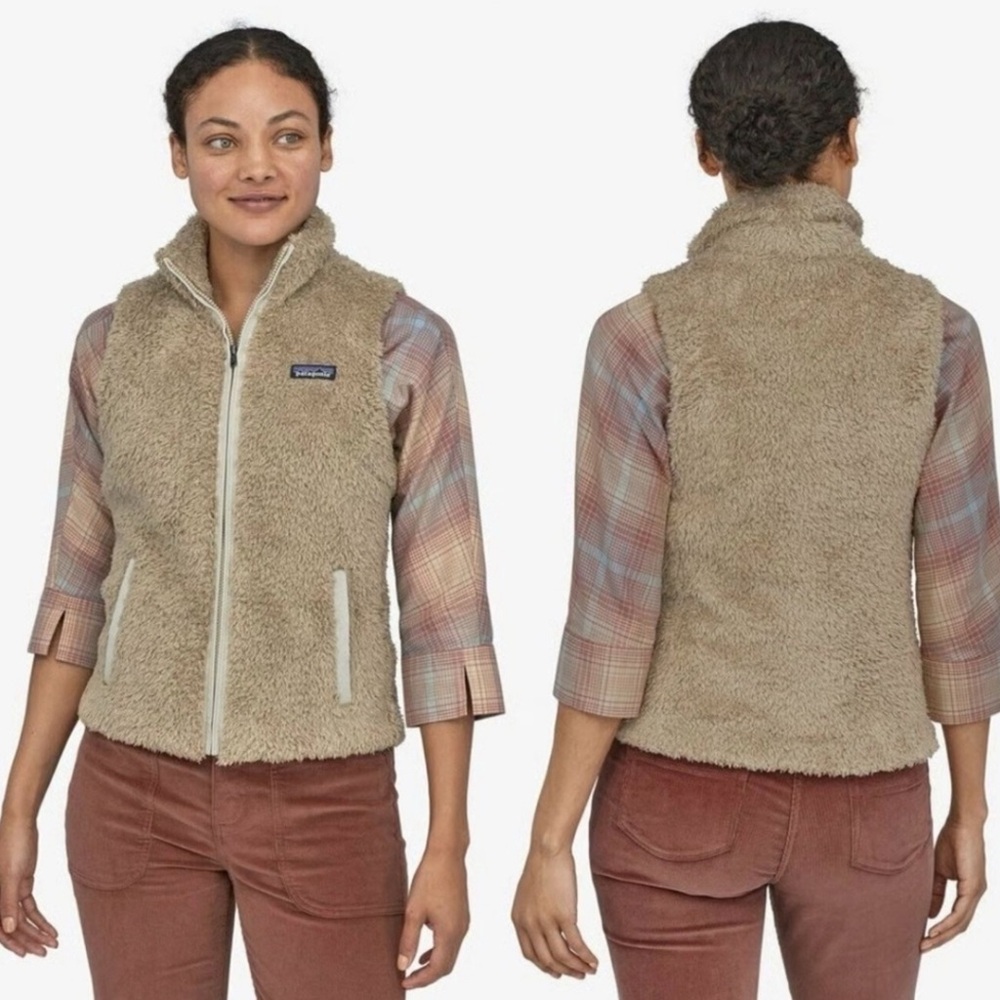 Patagonia Women’s Los Gatos Tan Sherpa Vest Large L